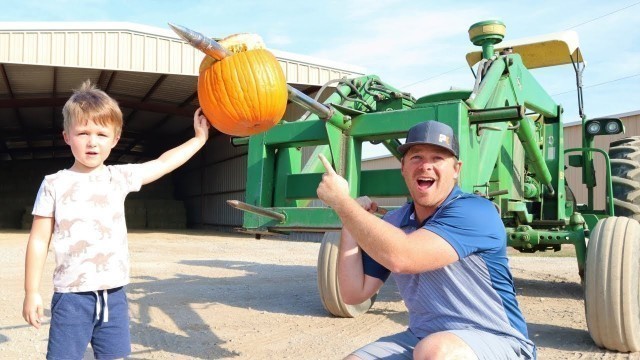 'Using tractors on the farm to destroy things | Tractors for kids'