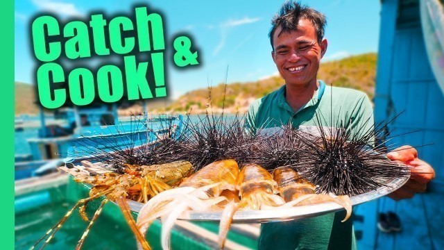 'Vietnam’s Aquaman!! SPIKY Sea Urchin and Seafood FEAST!! | Surviving Vietnam Part 7'