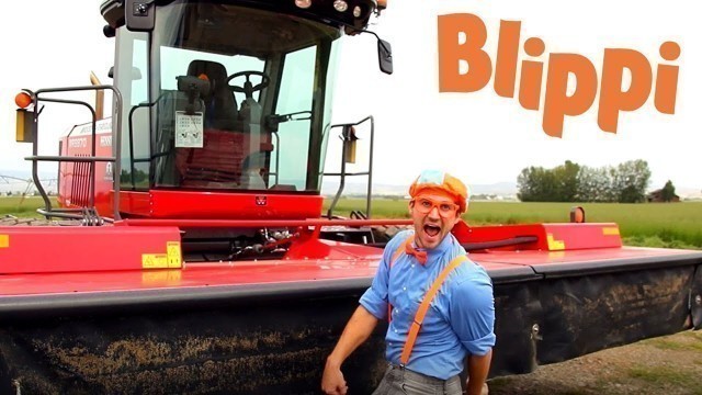 'Blippi Explores A Swather | Construction Trucks For Kids | Tractors And Trucks For Children'