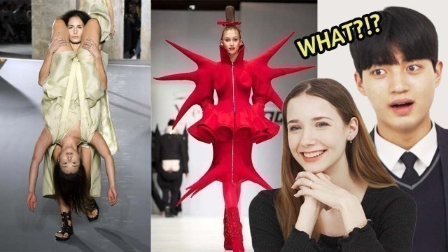 'Korean and German Teens React to WEIRD Western Fashion Shows!!!'