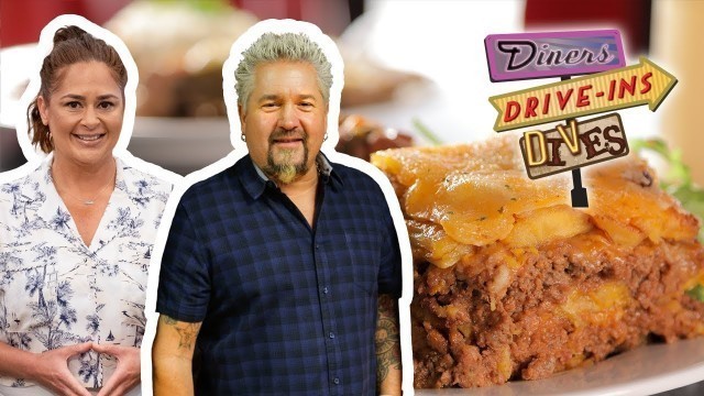 'Guy Fieri and Antonia Lofaso Eat Pastellón de Amarillo | Diners, Drive-Ins and Dives | Food Network'