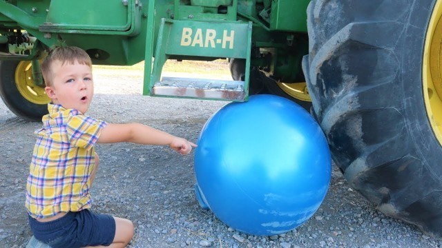 'Using tractors on the farm to crush MORE things | Tractors for kids'