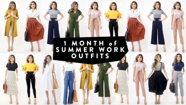 '1 MONTH of Summer WORK OUTFIT Ideas | Business Casual Work Office Wear Lookbook | Miss Louie'