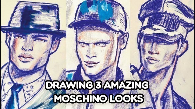 'Drawing 3 Looks - MOSCHINO Men FW2021/22 - Fashion Illustration Time Lapse'