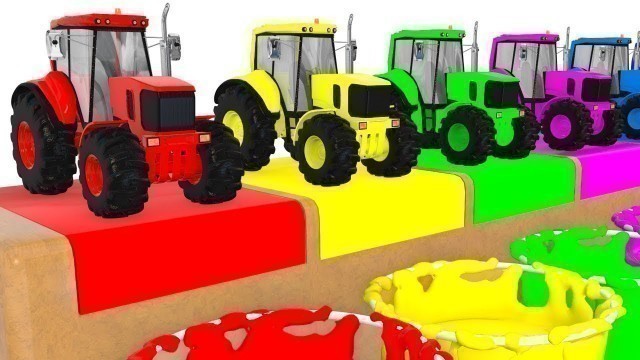 'Colors with Tractors & Vehicles for Kids Educational Animation Cartoon for Children'