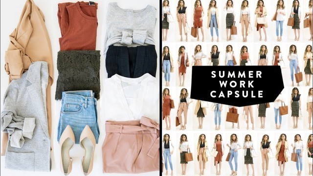 '10 Pieces = 30 Looks Business Casual Work Capsule Wardrobe Summer 2018 | Work Outfits | Miss Louie'