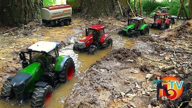 'BRUDER RC TRACTORs Stuck In #Mud! Action video for kids'