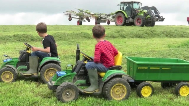 'KIDS on tractors, real tractors and silage, kids watching silage, farming for kids \'Mr Tractor\''