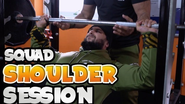 'SHOULDERS @ THE MUSCLE CLUB| TRAINING WITH STRONGEST 17YO IN UK