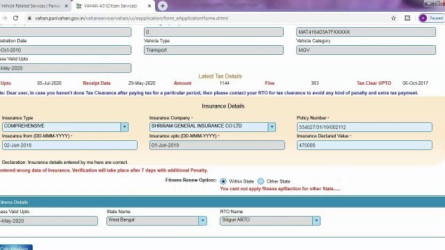 'How to apply for Fitness Fees Online | Parivahan Fitness Fees Online | Pay Fitness Fees for vehicle'