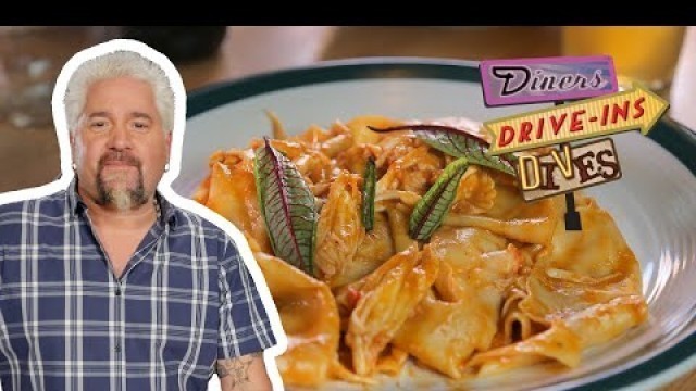 'Guy Fieri Eats King Crab Pappardelle | Diners, Drive-Ins and Dives | Food Network'