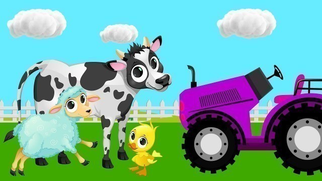 'Tractors for Kids at the field - Farm Vehicle Video for Toddler'