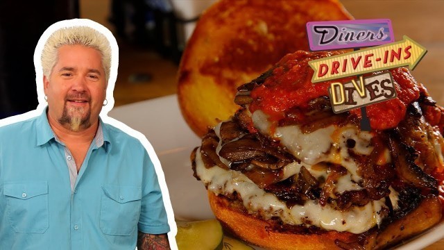 'Guy Fieri Eats a Meatball Burger | Diners, Drive-Ins and Dives | Food Network'