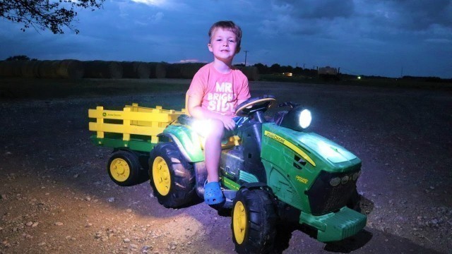 'Finding a lost tractor on the farm at night | Tractors for kids adventure'