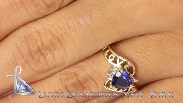 'DD-001 - 1.52 CTW Lab Created Sapphire & Diamond Birthstone Fashion Ring 10k Yellow Gold'