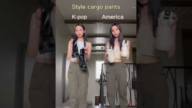 'Cargo pants outfits! American or K-pop? #cargopants #streetstyle #fashion #outfits #ootd #kpopstyle'