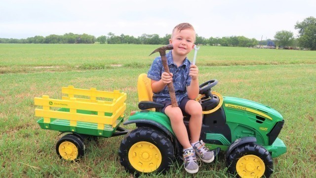 'Our tractor broke | Fixing a real tractor on the farm | Tractors for kids'