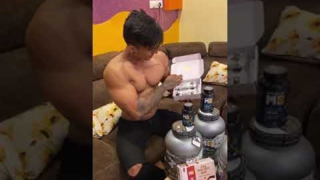 'indian bodybuilder Gaurav yadav at home supplement MB muscle blaze protein //gym status ❤️'