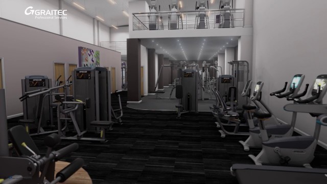 'Anytime Fitness - Wellington - Gym Interior Visualisation'