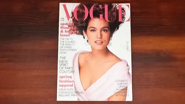 '1987 April ASMR Magazine Flip Through: Vogue British w Cindy Crawford, Stephanie Seymour,Evangelista'