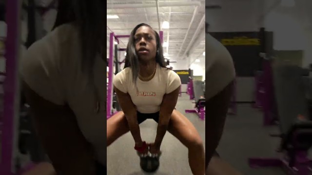 'Kettlebell Swing Squats at Planet Fitness #shorts'