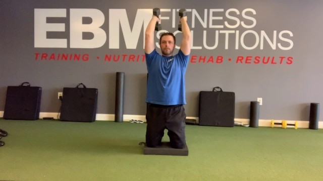 'Kneeling DB OH tricep (2 DBs) - EBM Fitness Solutions'