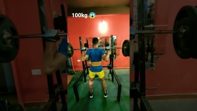 'Positive training first time attempt 100 kg weight squats #fitness #motivational #shortvideo #shorts'