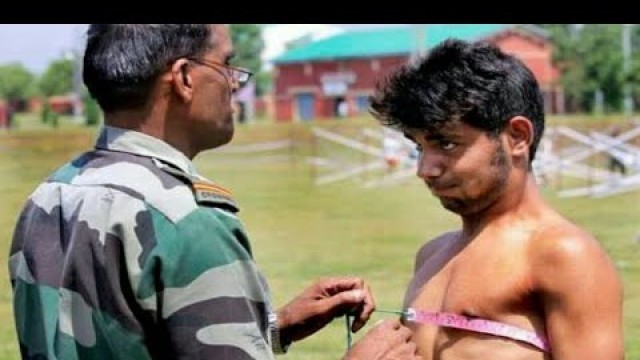 'Chest measurement in indian army Live Chest Measurement in physical selection process in Hindi Video'