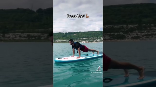 'Workout on a Paddle Board! #funny #fyp #fitness #shorts #challenge'