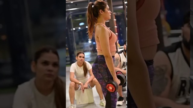 'Very Beautiful Girl with Big Boobs |Hot Girl Doing Gym workout |Banke Tusi Butterfly kithe | #Shorts'