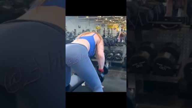 'Hot Big boobs sexy workout at gym'