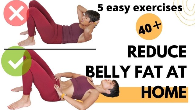 'Five Easy Exercises To Reduce Belly Fat At Home for Women Over 40/ No Crunches'