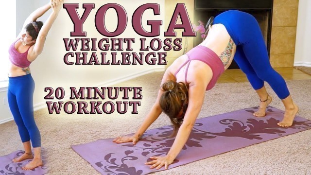 'Weight Loss YOGA Challenge Workout 3- 20 Minute Fat Burning Yoga Meltdown Beginner & Intermediate'