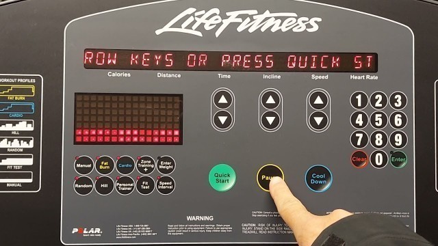 'Life Fitness 95 Treadmill service menu or manager mode'