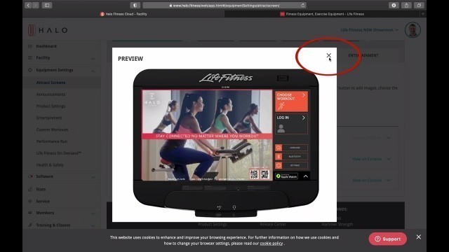 'Halo Fitness Video #5 Equipment Settings Attract Screens'