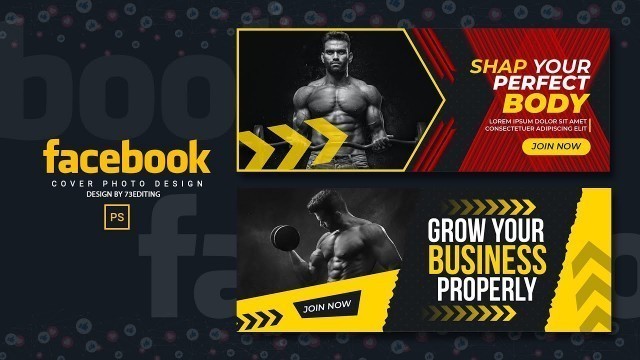 'GYM Fitness Banner Facebook Cover Design In Adobe Illustrator'