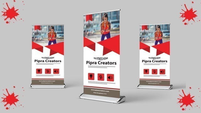 'Fitness Roll Up Banner Design in Photoshop CC Tutorial 2019 by Pipra Creators'