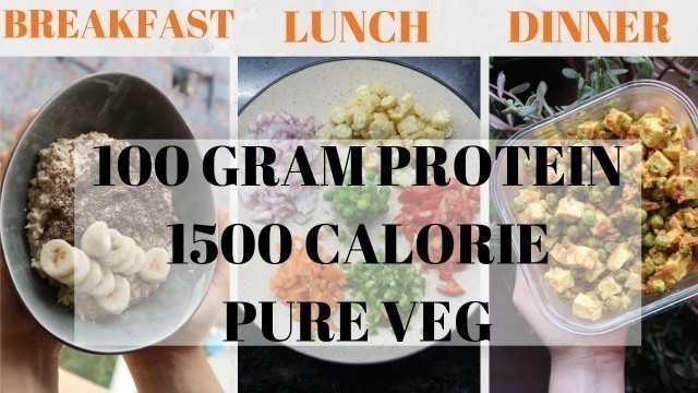 'FULL DAY INDIAN MEAL PREP 1500 calories in 15 mins • 100G PROTEIN • PURE VEGETARIAN RECIPES / DIET'