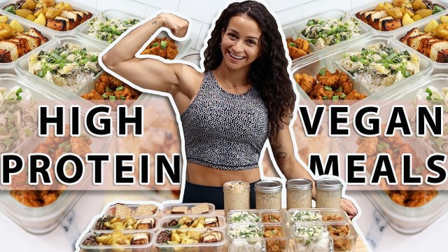 'EASY High-Protein VEGAN Meal Prep | Cook With Me'