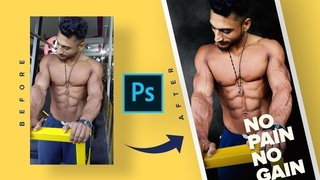 'GYM FITNESS BANNER I POSTER DESIGN IN PHOTOSHOP I GYM BANNER I GYM WALL BANNER DESIGN I HANISH KUMAR'