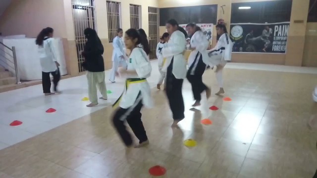 'Girls fitness stepping speed drills in taekwondo at Prince Martial Arts, #Fightlikeagirl'