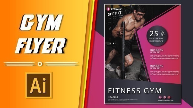 'Fitness Trainer or Gym Banner Design in Ilustrator cc 2019  Tutorial || Slashtech bd'