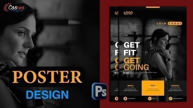 'How to Design Gym Poster in Photoshop Tutorial | GYM Fitness Banner #gymposter #csshint #photoshop'