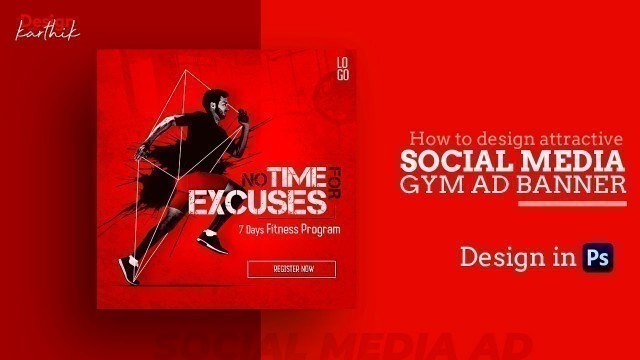 'Social Media Fitness Banner Design | Facebook Ad Post | Photoshop'