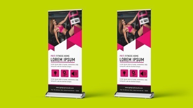 'Fitness Roll Up Banner Design - Photoshop CC Tutorial'