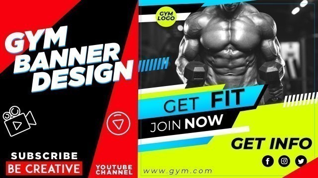 'Fitness Trainer or Gym Banner Design in Photoshop 2019 // be creative'