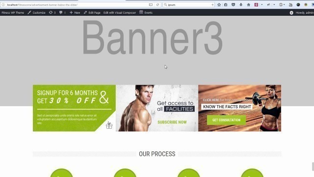 'Fitness Zone - How to add the advertisement banner below the slider'