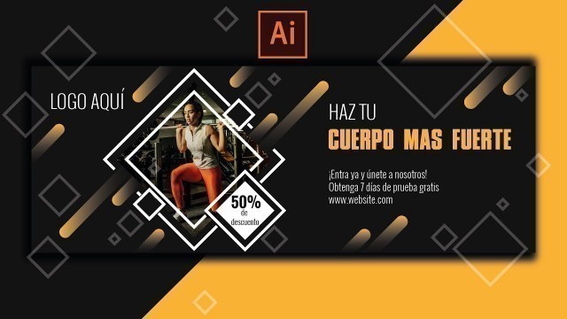 'Illustrator Tutorial | Web Banner Design | Fitness Gym'