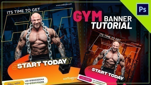 'gym banner design in photoshop | gym poster | fitness banner design  | gym poster kaise banaye'