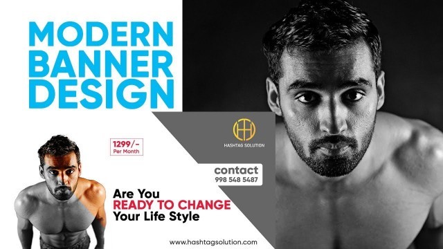 'Trendy GYM Banner Design in Adobe Photoshop'